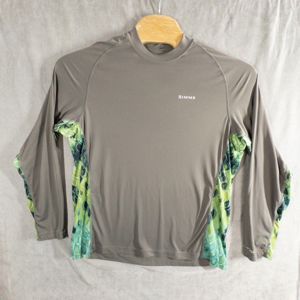 Simms Fishing Mens XL Performance Fish Scale Shirt Outdoor Fly Fishing Gorpcore